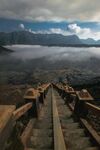 山间栈道 云雾缭绕之景