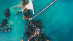 美丽海岛栈桥与碧蓝海水