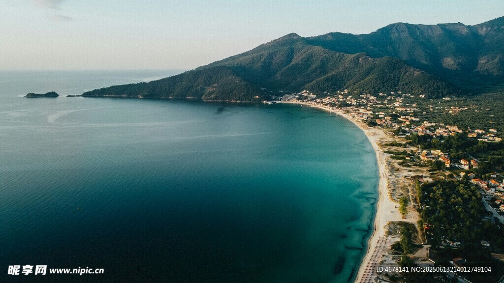 美丽海滨风光俯瞰图