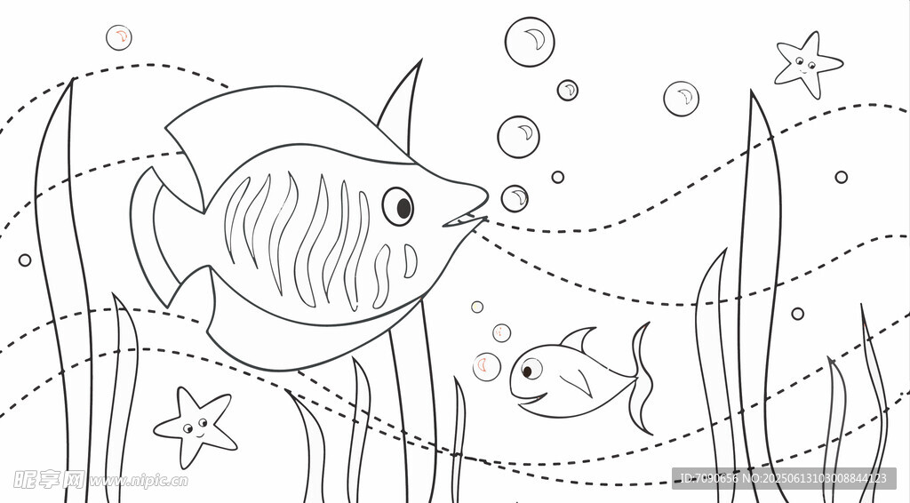 海底小鱼简笔画