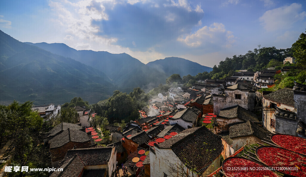 山村晒秋美景