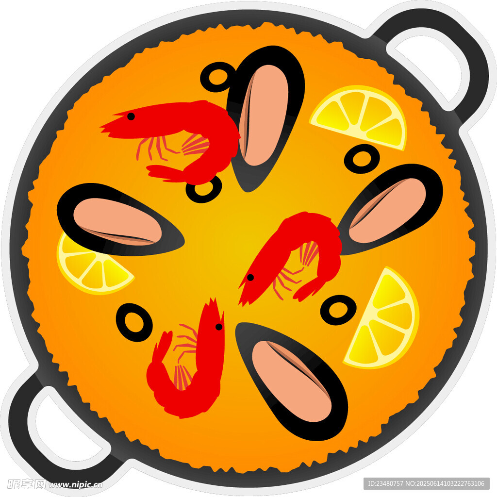 西班牙海鲜饭插画