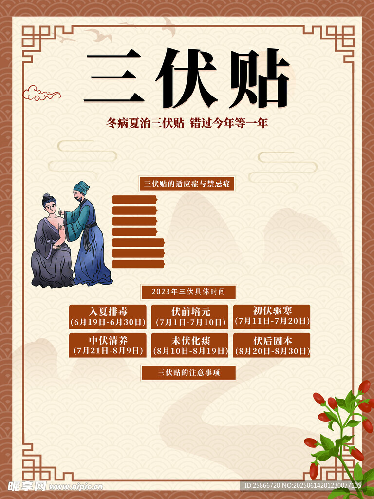 三伏贴介绍海报