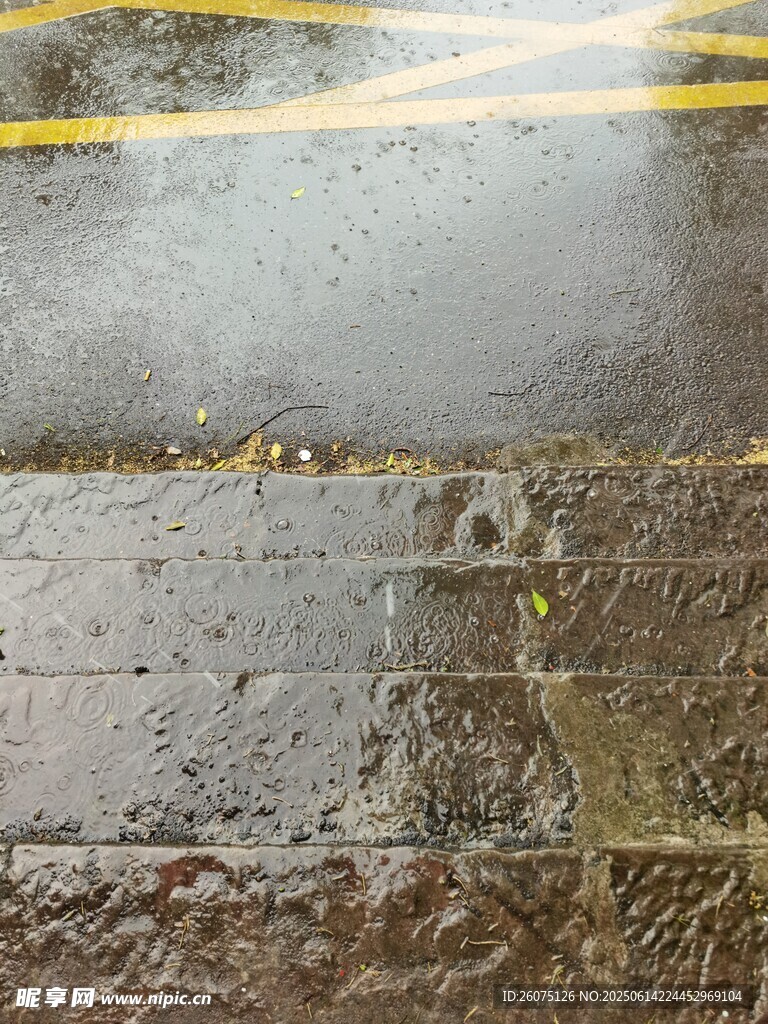 雨后积水的泥泞地面