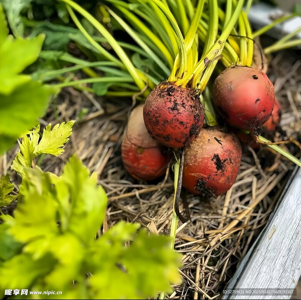 新鲜出土的红皮萝卜