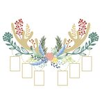 鹿角花卉装饰姓名牌设计