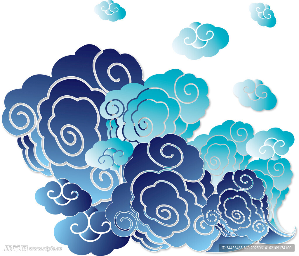 敦煌花纹AI矢量祥云