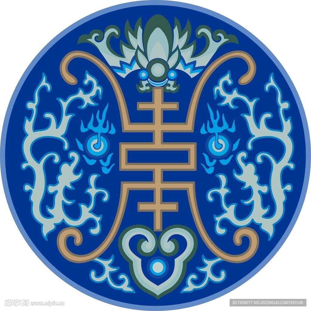 传统中式圆形吉祥纹饰图案