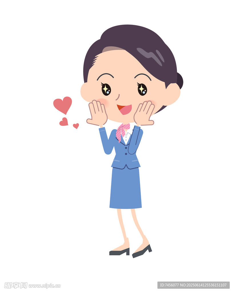可爱女士比心送爱意