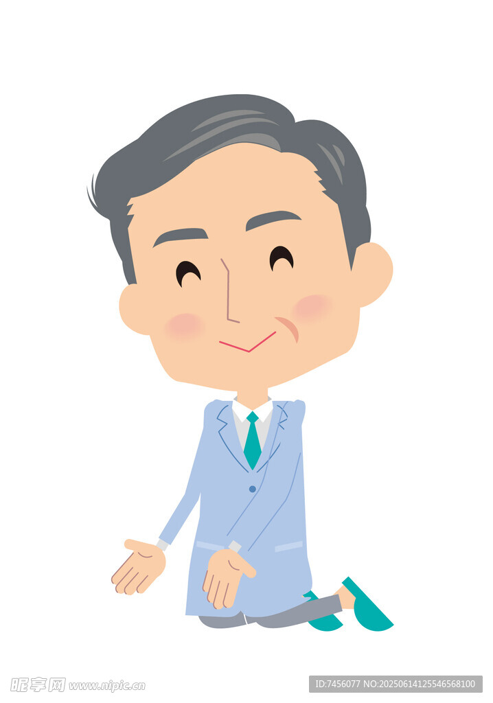 商务男士微笑伸手示意