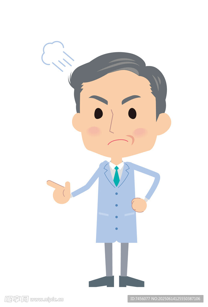 严肃医生指示动作形象图