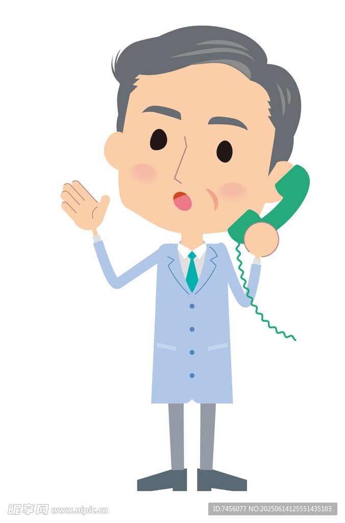 医生打电话表情显惊讶