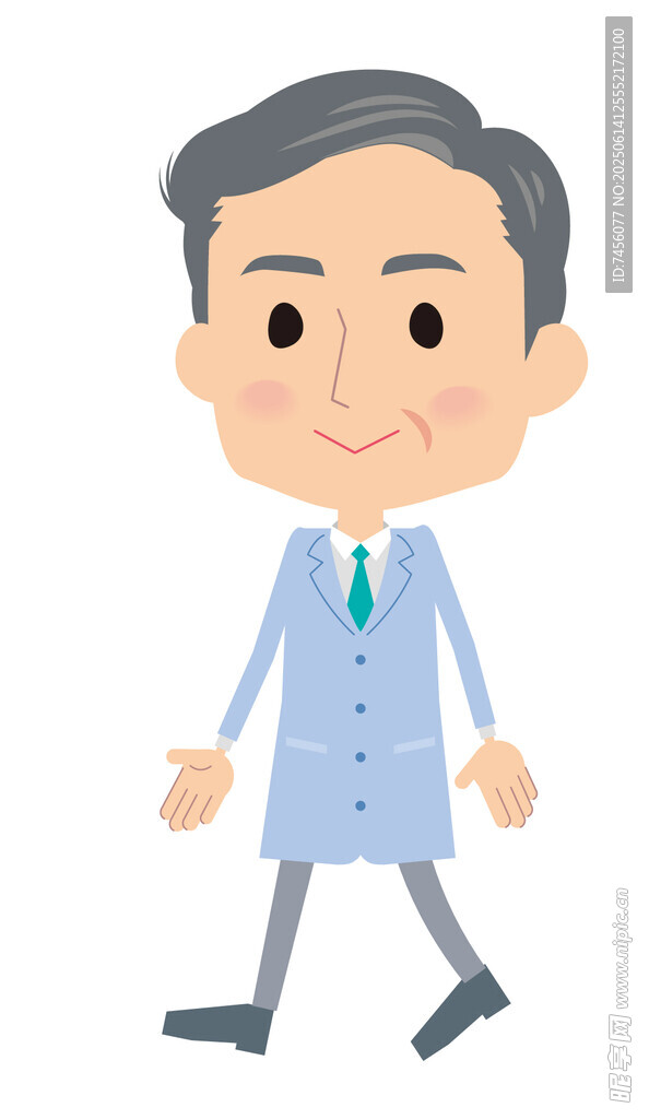 穿西装行走的中年男士