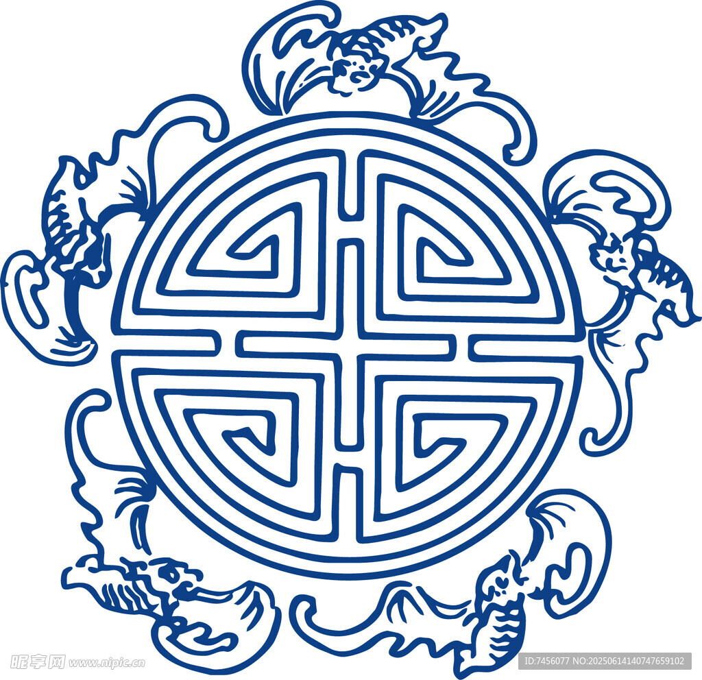 传统中式回纹装饰图案