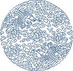 传统圆形龙凤纹精美图案