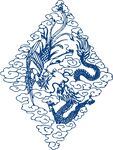 中式龙纹青花瓷图案