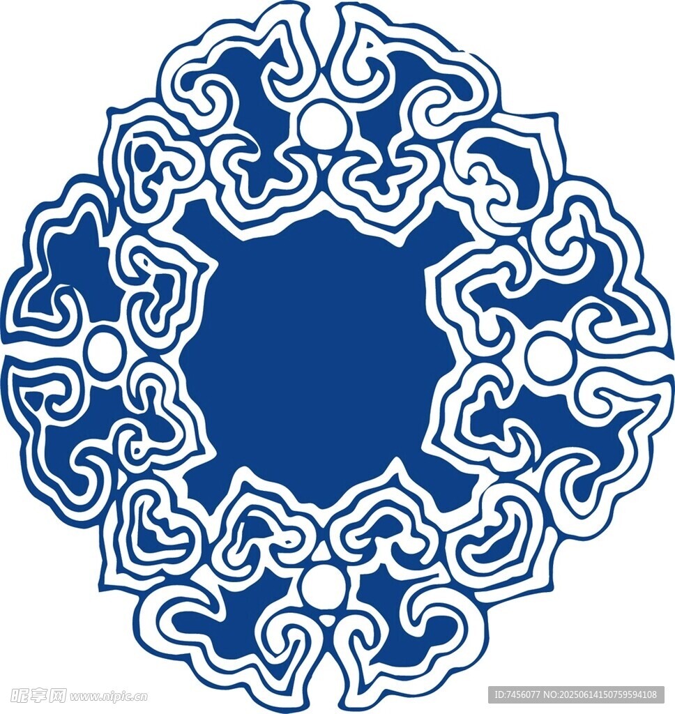 中式蓝白传统花纹图案