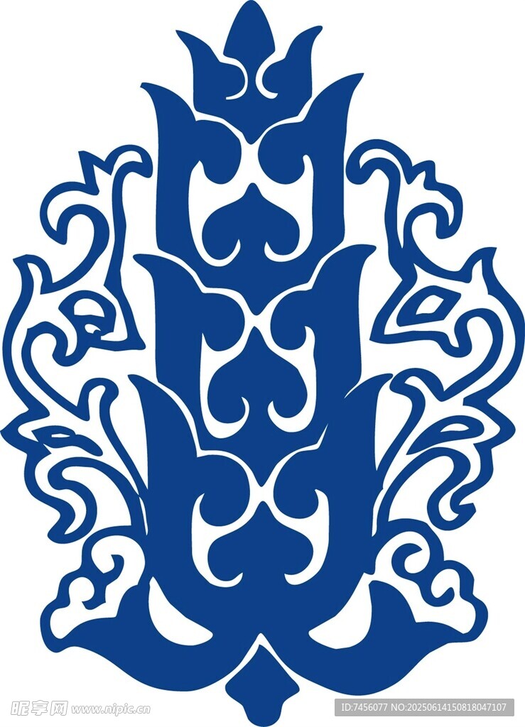 中式蓝白传统花纹图案