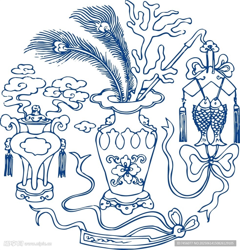 中式传统吉祥图案插画