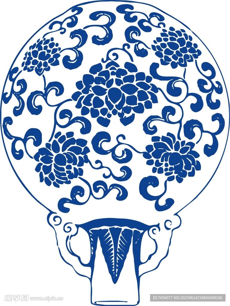 青花瓷盘图案设计