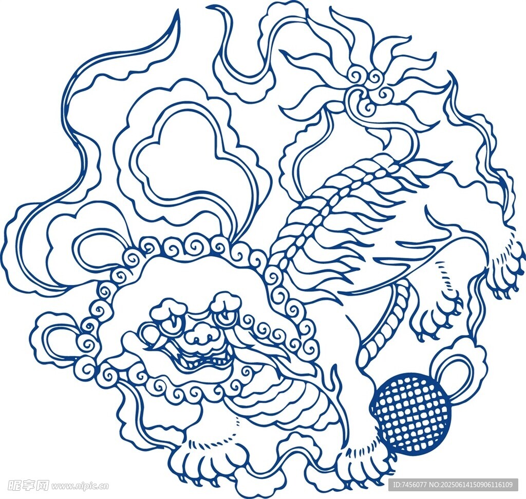 传统瑞兽麒麟图案