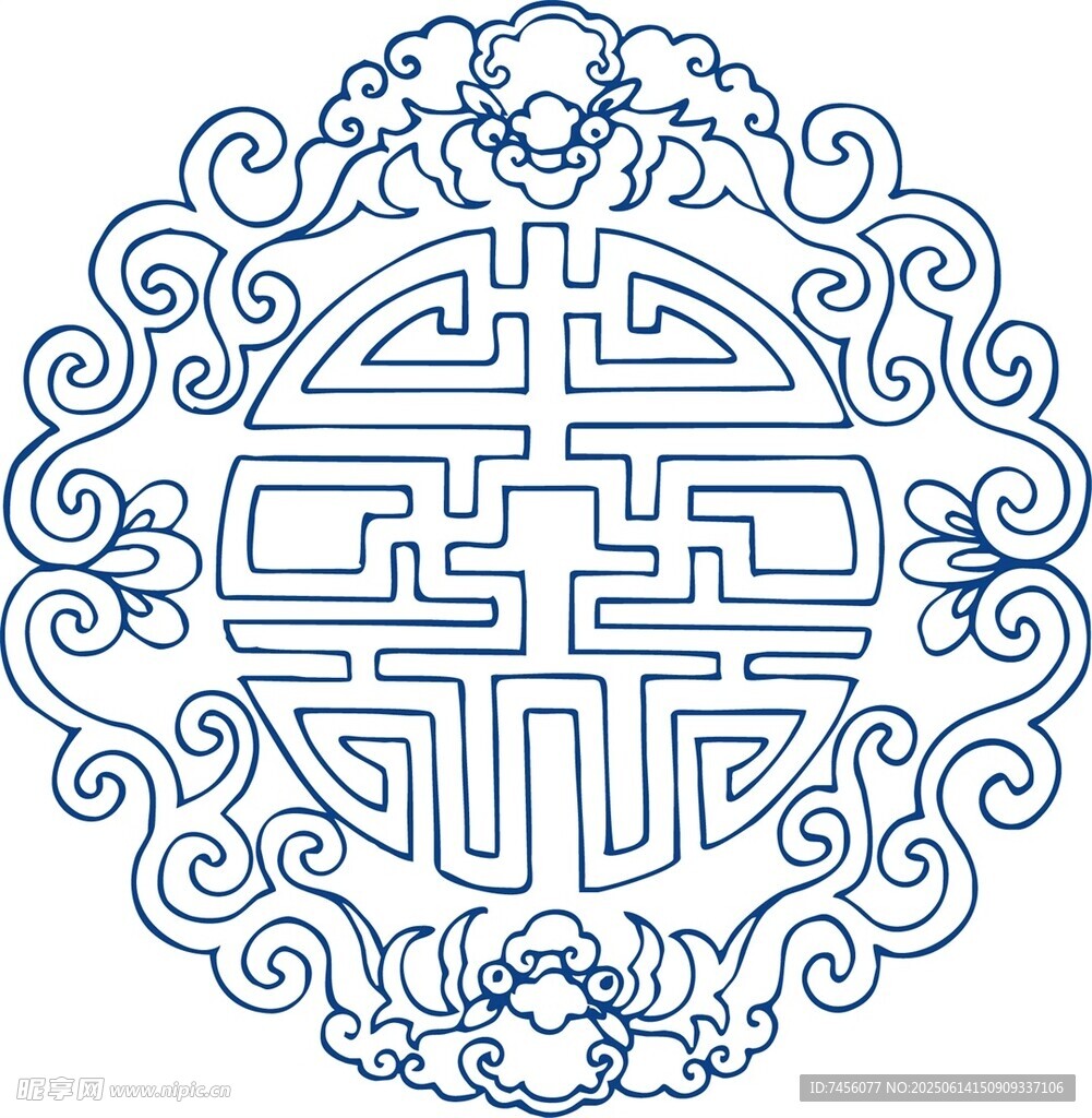 中式传统福寿纹图案