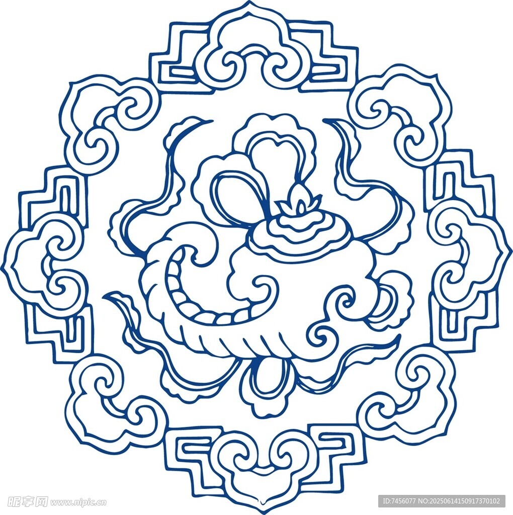 中式传统花卉纹吉祥图案