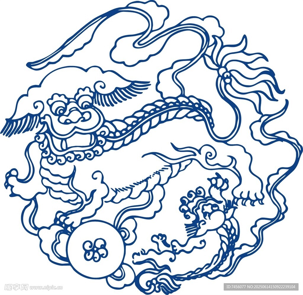 传统中式麒麟纹饰图案