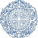 传统中式圆形吉祥花纹图案