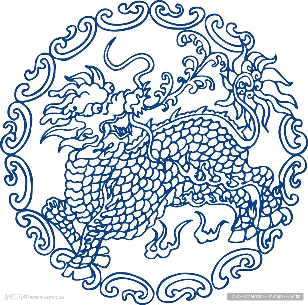 青花瓷龙纹图案
