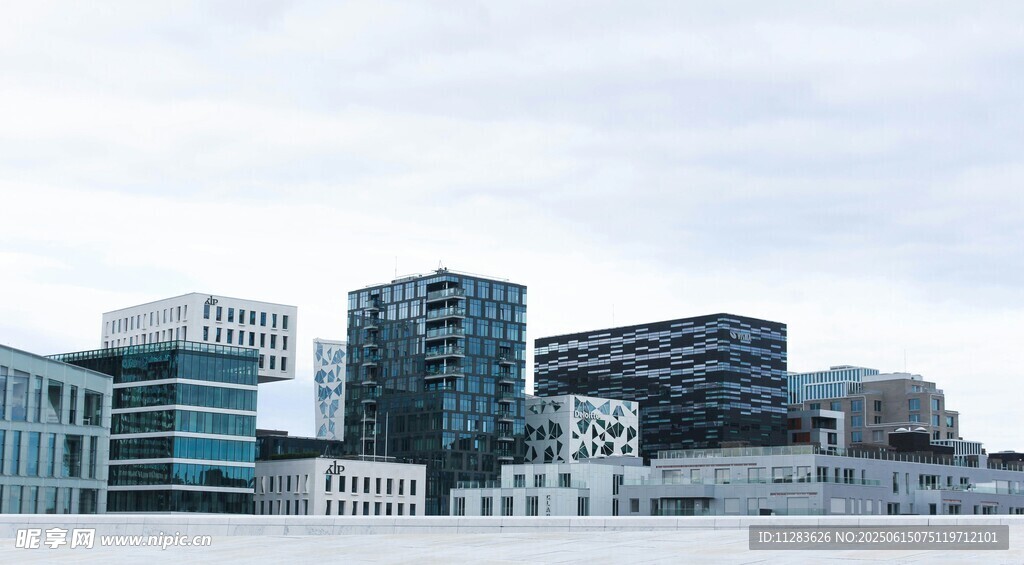 现代城市中的高楼建筑群