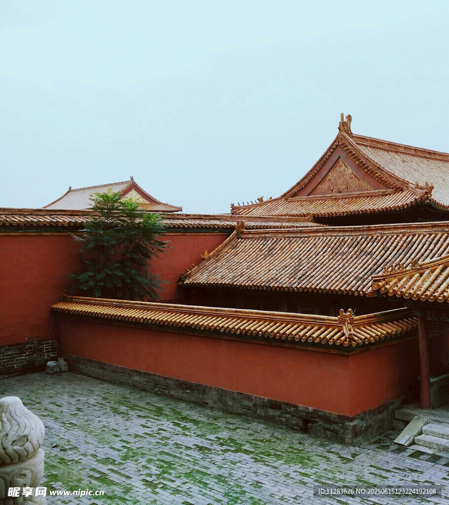 故宫雪景中的红墙金瓦