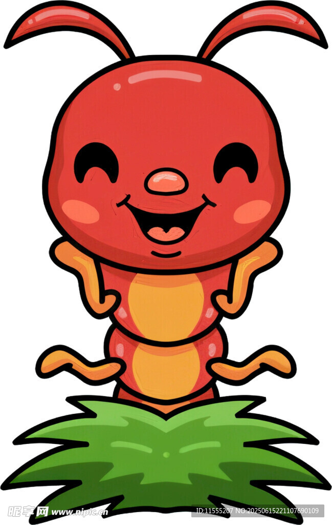 可爱红兔子坐在绿草地上