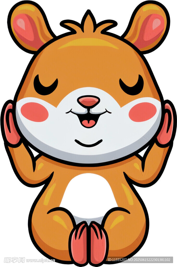 可爱小松鼠开心比耶