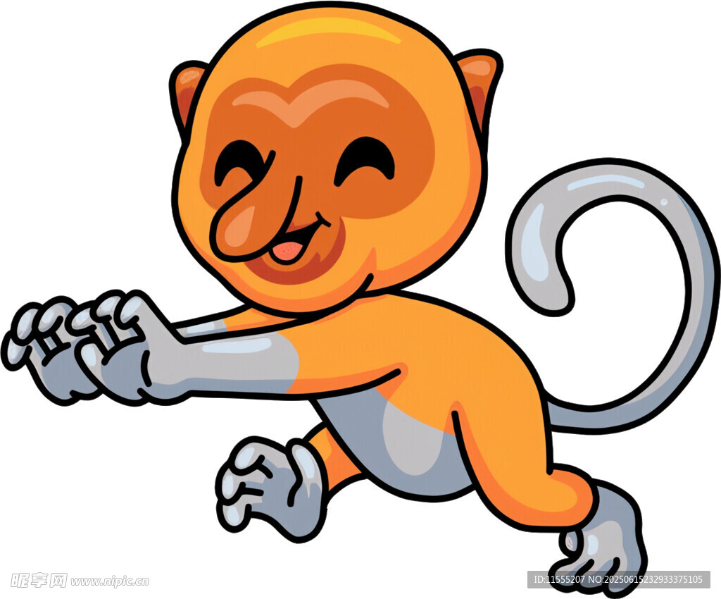 可爱小猴做伸展动作