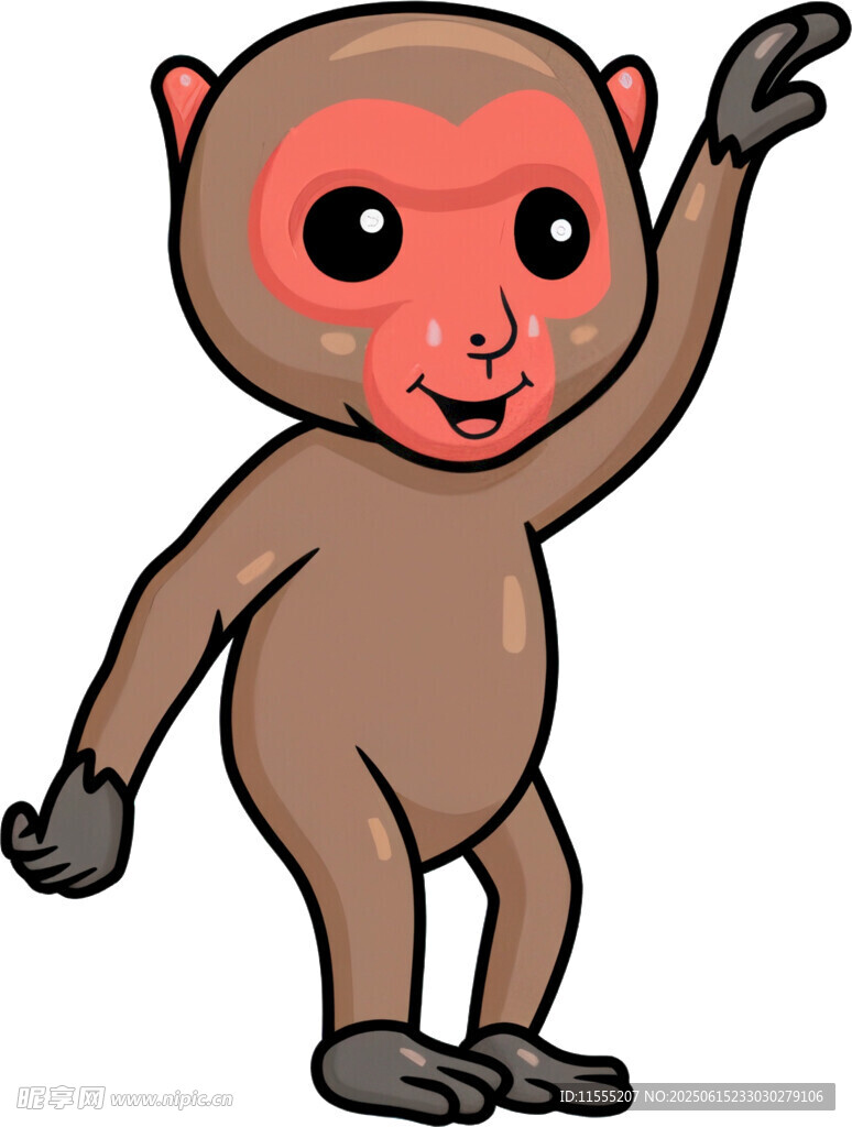 可爱小猴挥手