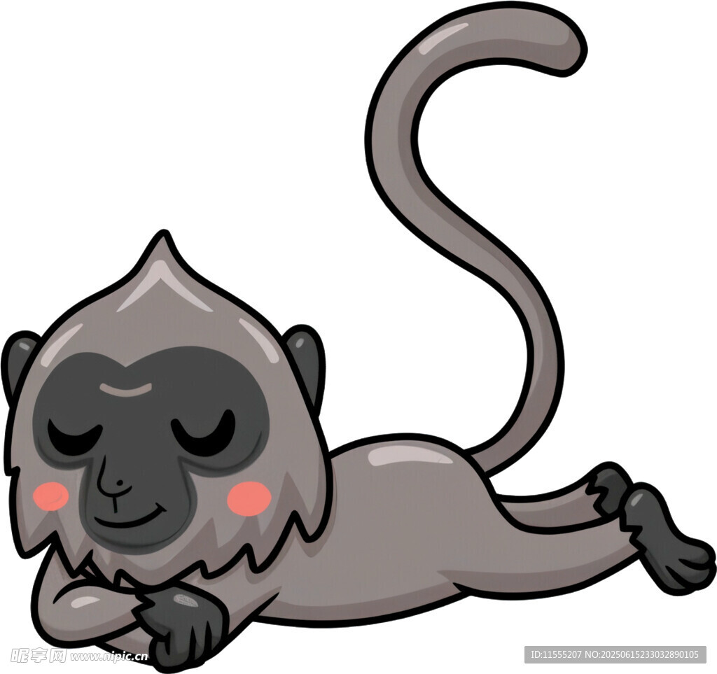 趴着的可爱小猴子