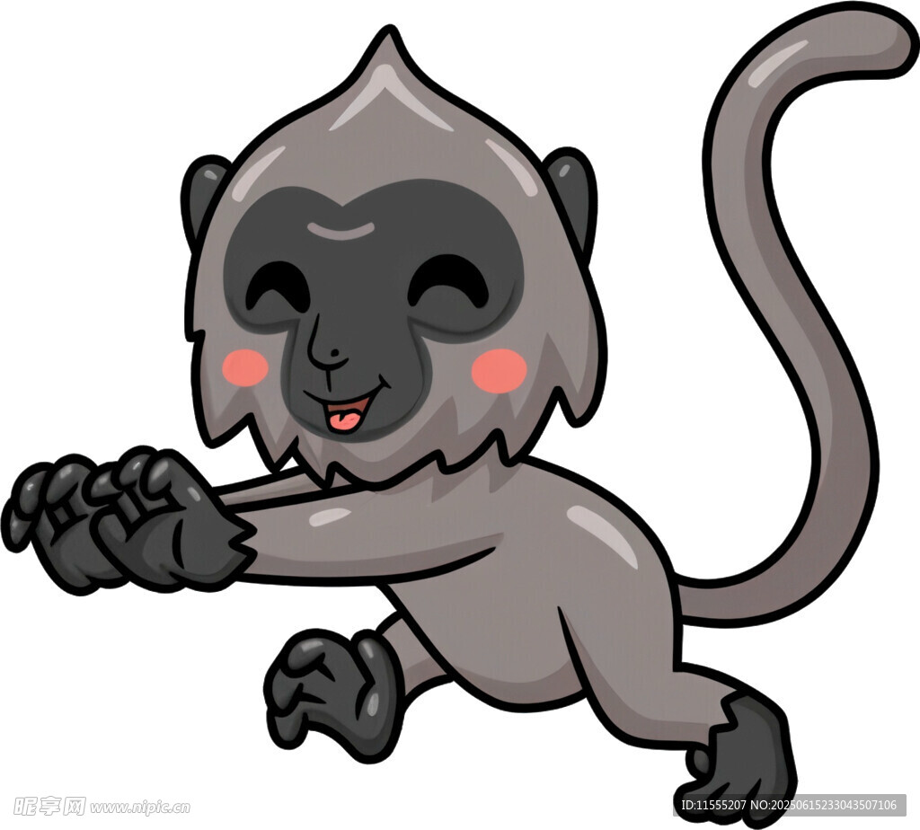 可爱小猴俏皮奔跑