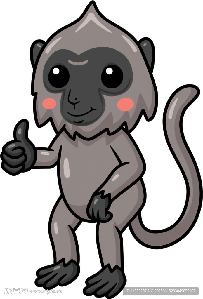 可爱猴子竖大拇指