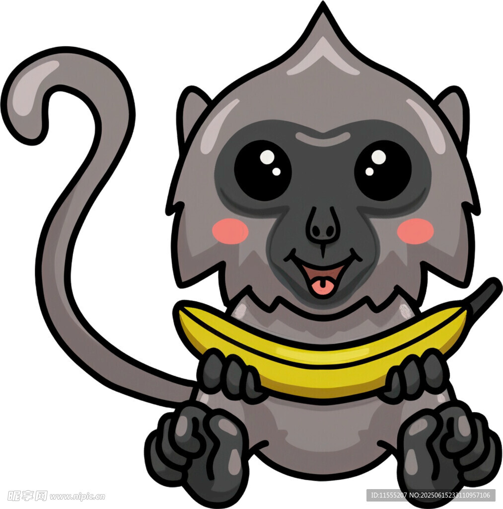 可爱小猴抱香蕉