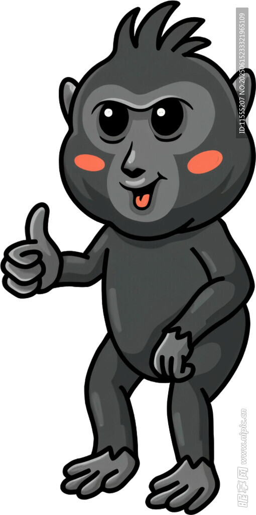 可爱黑猩猩竖大拇指