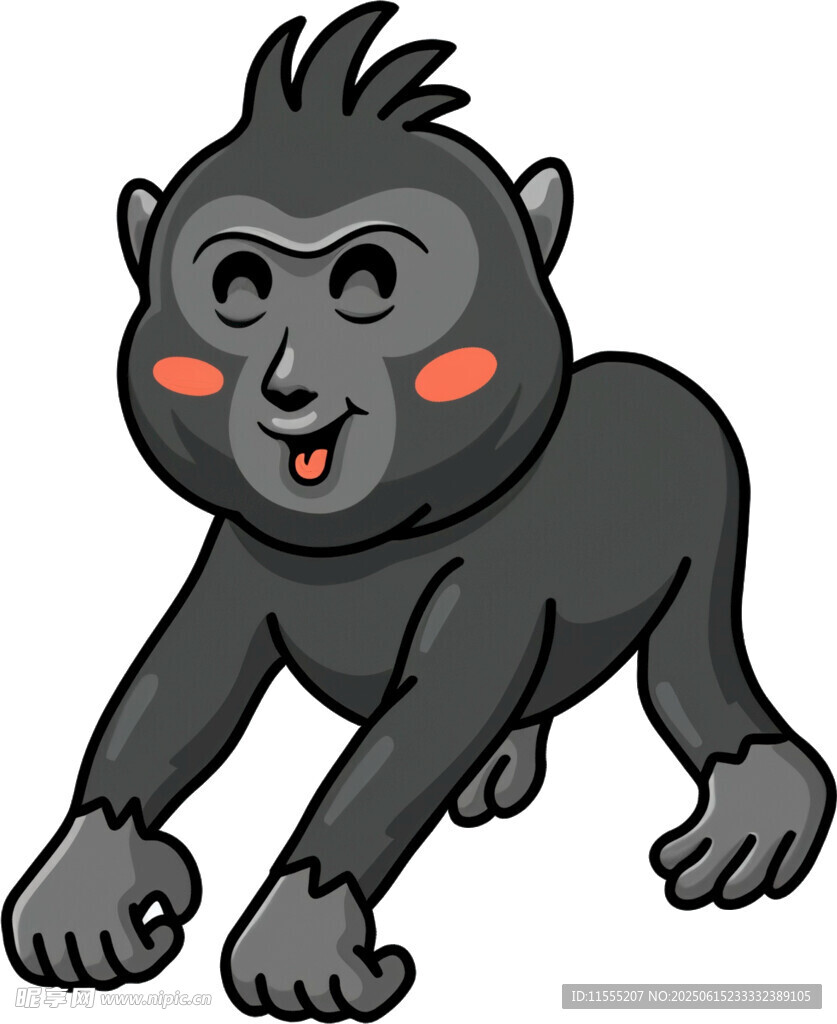 可爱黑猩猩卡通形象