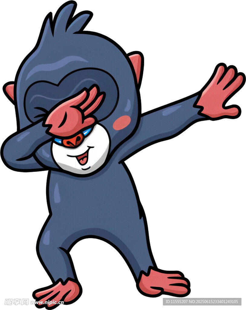 俏皮猴子做搞怪动作