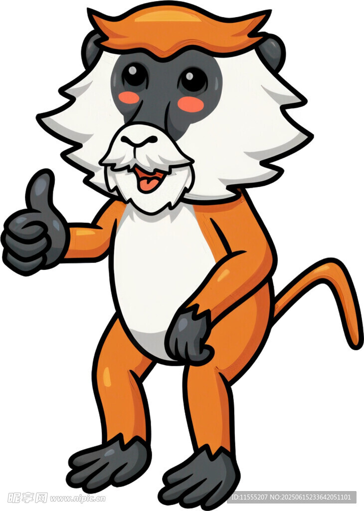 可爱猴子竖大拇指