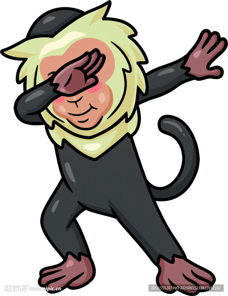 俏皮猴子做遮眼动作