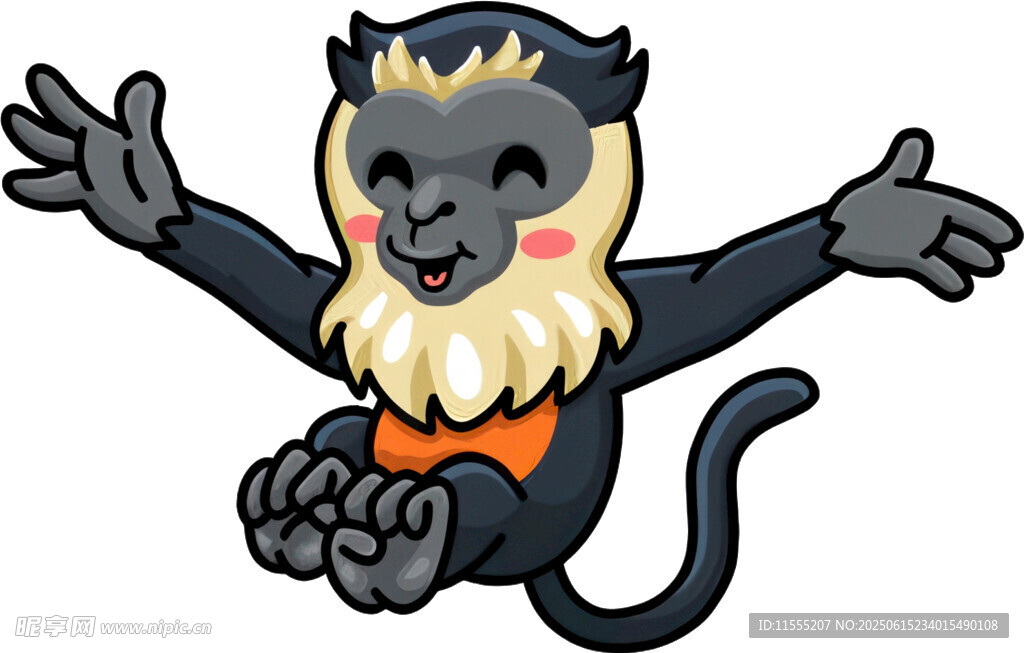 可爱小猴张开双臂