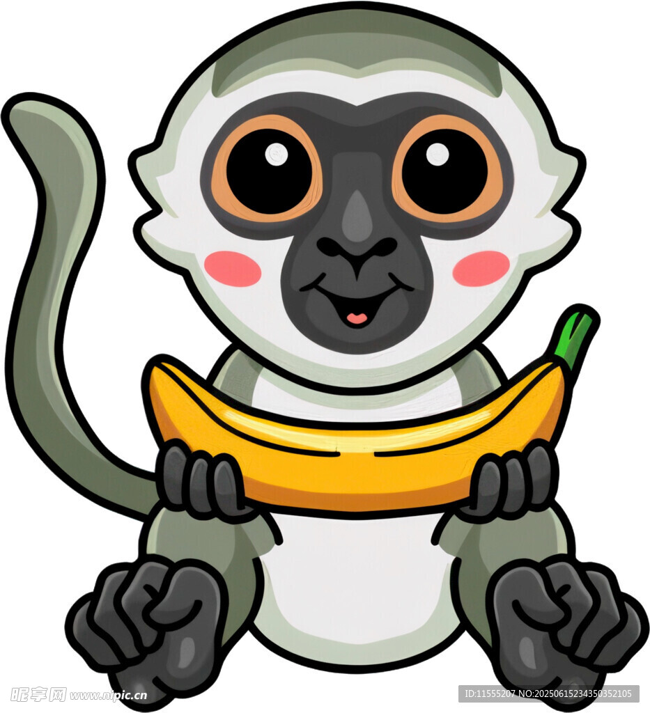 可爱小猴抱香蕉