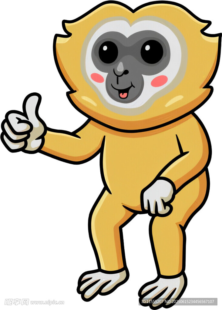 可爱小猴竖大拇指