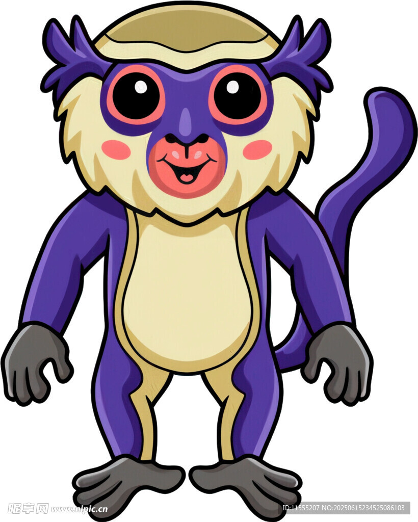 紫色卡通小猴