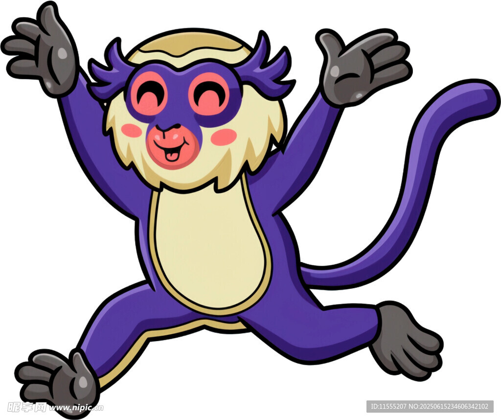 紫色猴子卡通形象